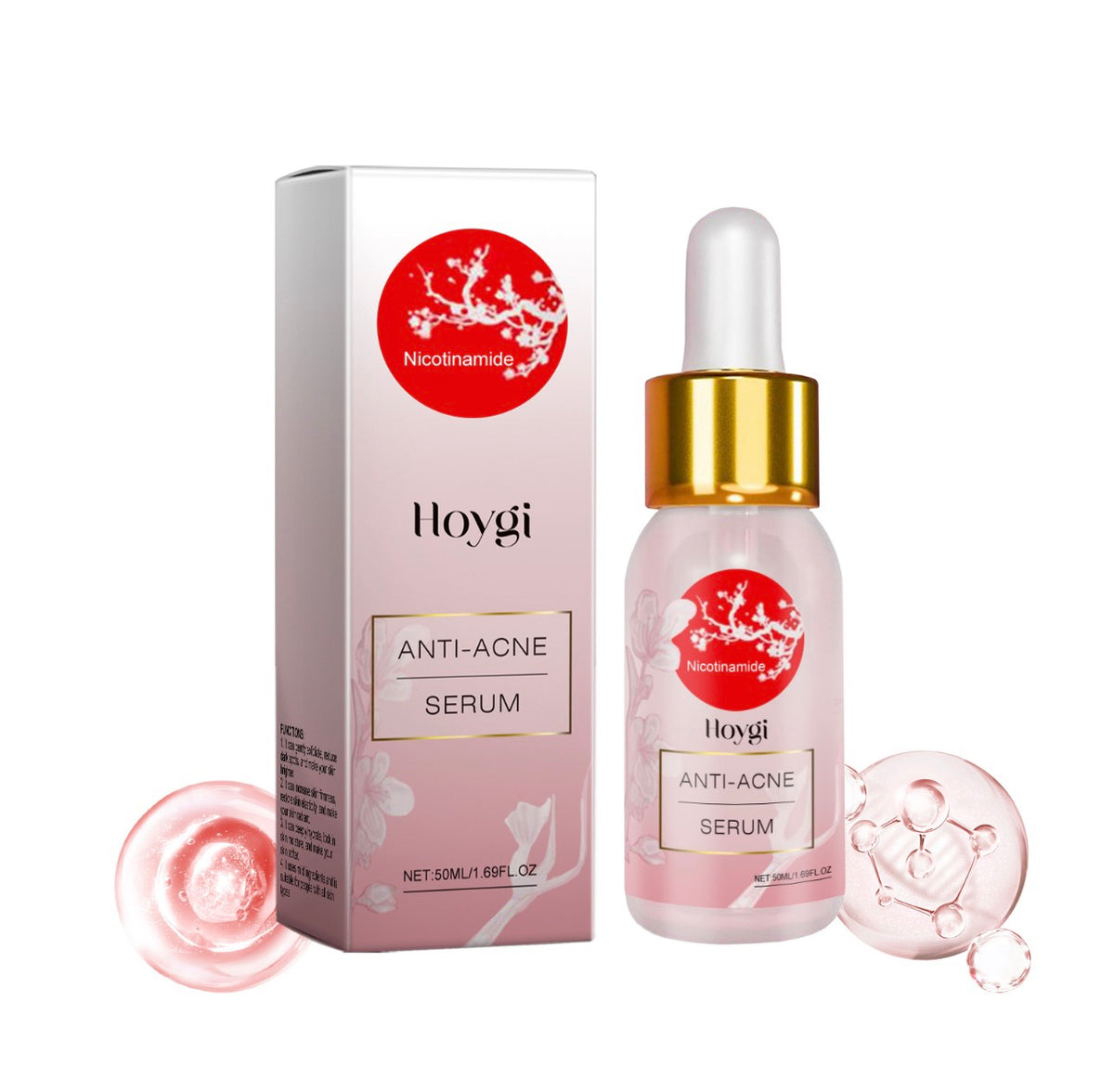 Hoygi Nicotinamide Anti-Acne Serum — 50ml box and dropper bottle