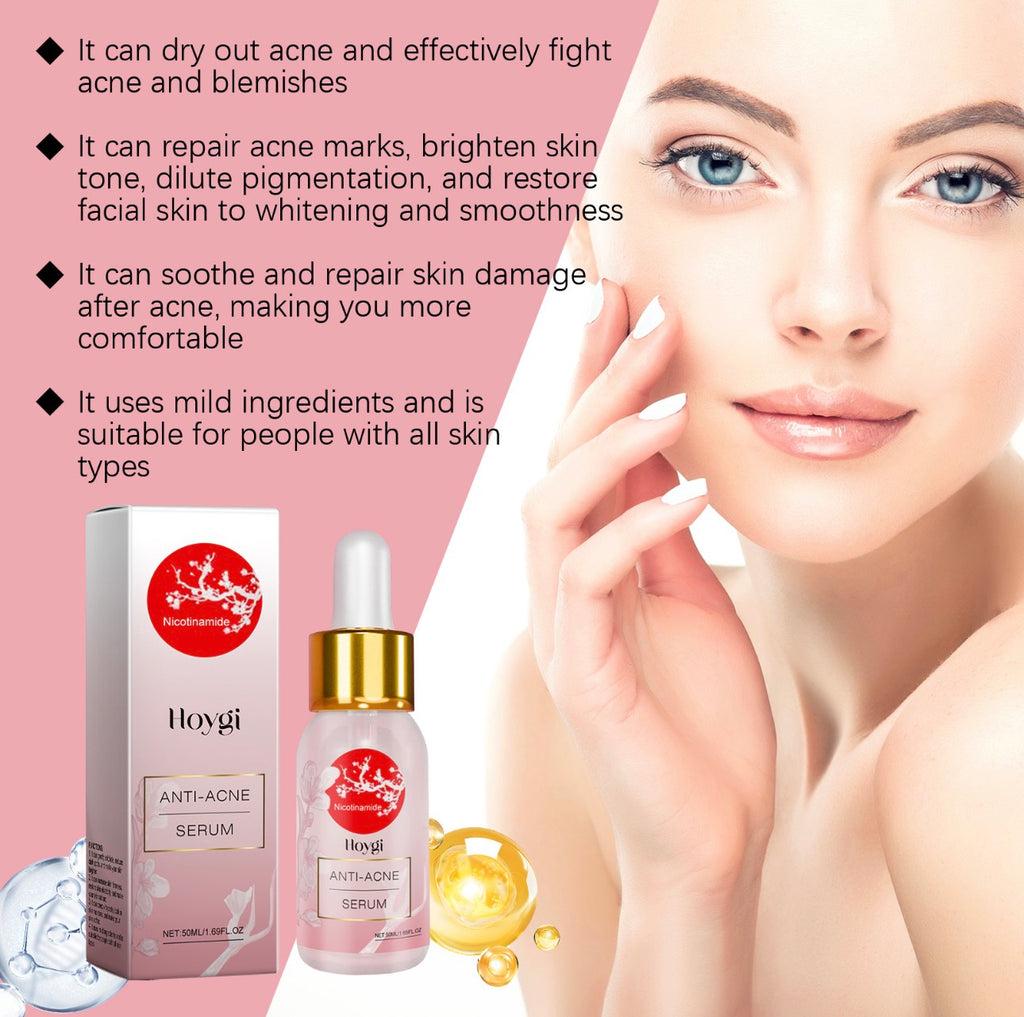 Niacinamide serum benefits — fights acne and blemishes, fades acne marks, brightens skin tone