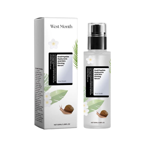 West&Month Snail Peptide Hyaluronic Acid Skin Firming Serum — 50ml box and pump bottle