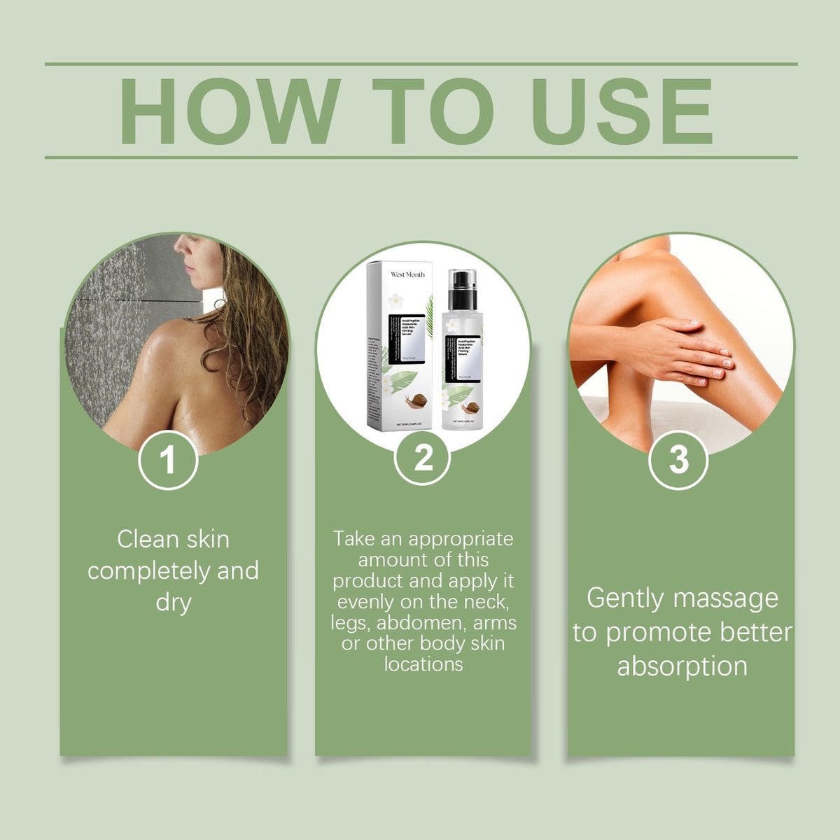 How to use — clean and dry skin, apply evenly, massage to absorb